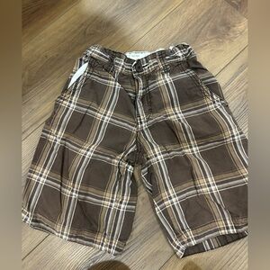 Old Navy Brown Plaid Cargo Shorts Boys Size 8